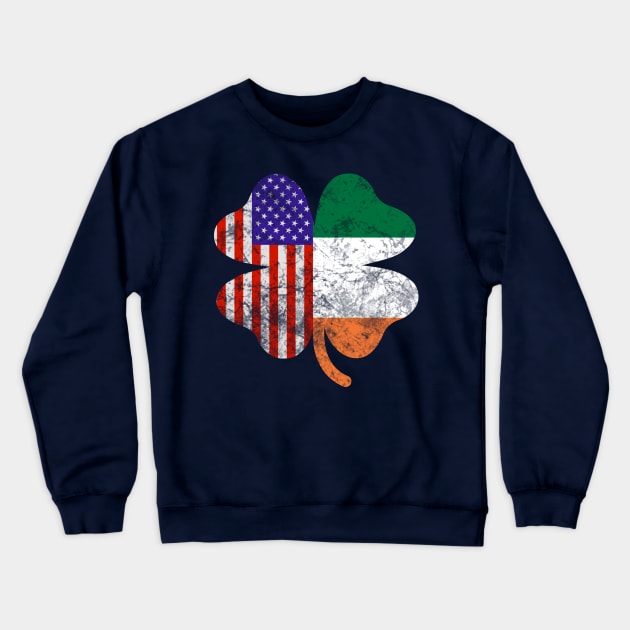 Irish American Flag Shamrock Crewneck Sweatshirt by Scar